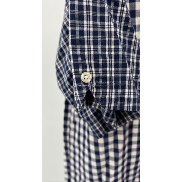 Tommy Hilfiger short sleeve button up plaid red white blue shirt M cotton - Picture 3 of 5